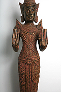35. Adorned Buddha - Post Angkorian Style - Wood - Height:1m56, W:24Kg - USD2500 -