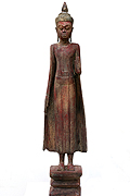 43. Standing Buddha - Post Angkorian Style - Wood - H. 0.80m -  W. 4Kg - USD450 -